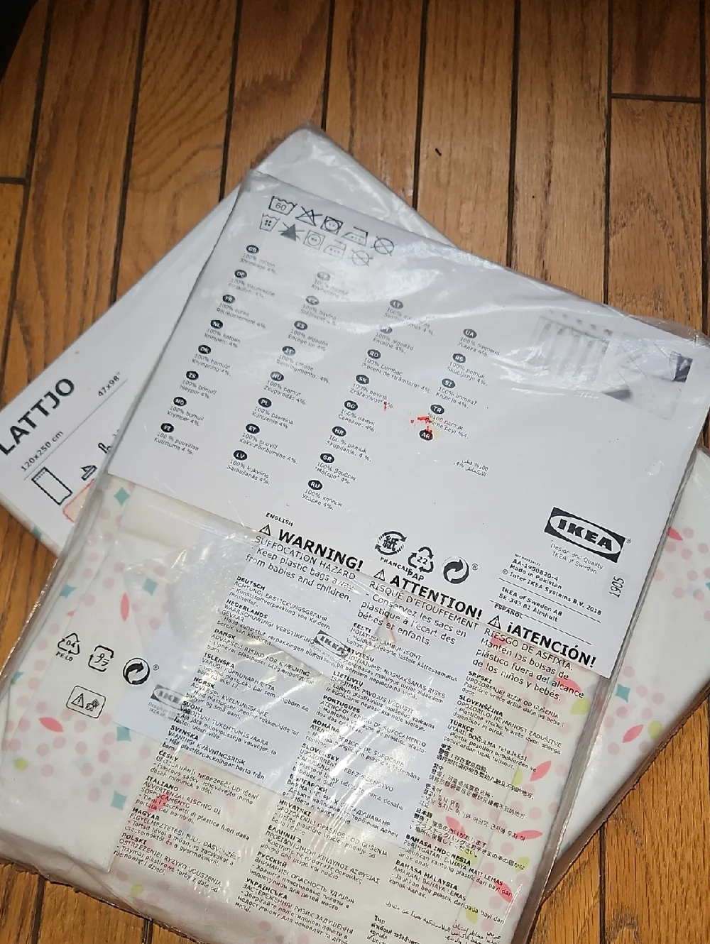 2 Pkgs Of 2 New Sealed IKEA LATTJO CURTAINS Pink Dots Geometric Print